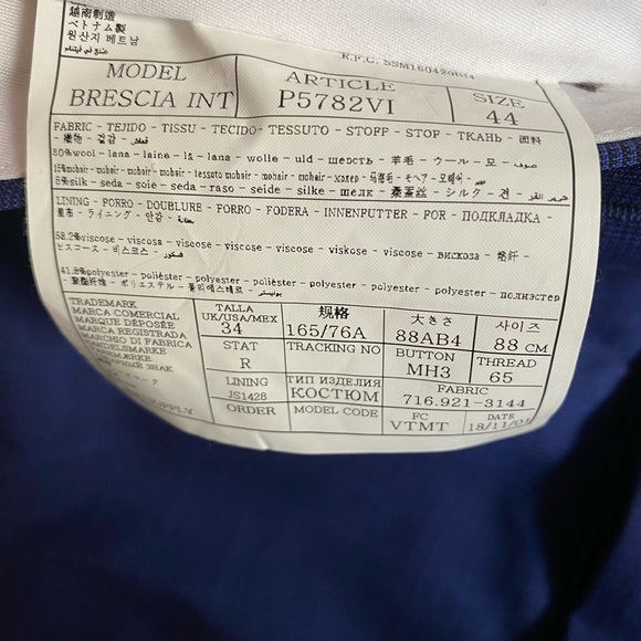 SUITSUPPLY Sienna Blue Suit size 44 - Picture 6 of 6